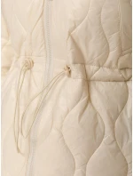 Dámská prošívaná bunda s kapucí ecru Dstreet model 21995836 - FashionStreet