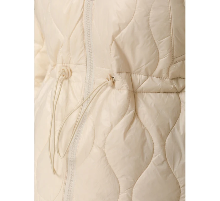 Dámská prošívaná bunda s kapucí ecru Dstreet model 21995836 - FashionStreet