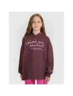 Dívčí mikina oversize s kapucí model 21815691 - 4F Dívčí mikina oversize s kapucí model 21815691 - 4F