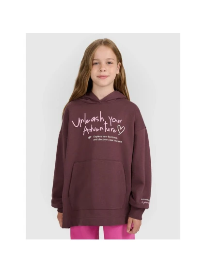 Dívčí mikina oversize s kapucí model 21815691 - 4F Dívčí mikina oversize s kapucí model 21815691 - 4F