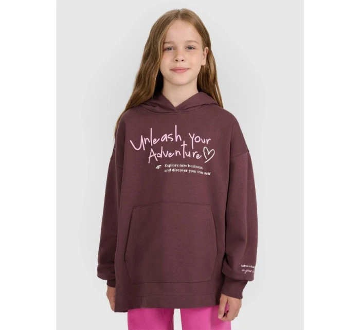 Dívčí mikina oversize s kapucí model 21815691 - 4F Dívčí mikina oversize s kapucí model 21815691 - 4F