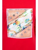 Šaty s 3D grafikou vtáka červené Šaty s 3D grafikou vtáka červené