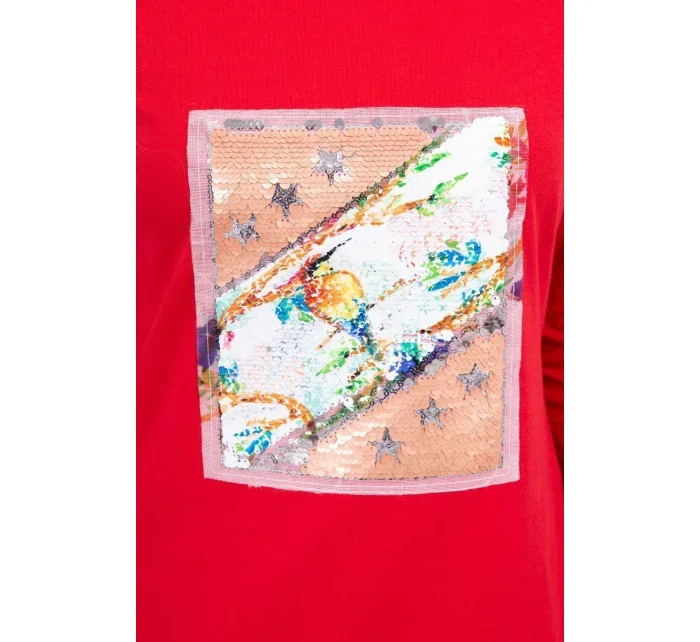 Šaty s 3D grafikou vtáka červené Šaty s 3D grafikou vtáka červené