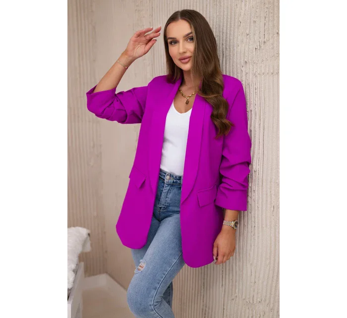 Bunda s chlopňou elegantná fialová Bunda s chlopňou elegantná fialová