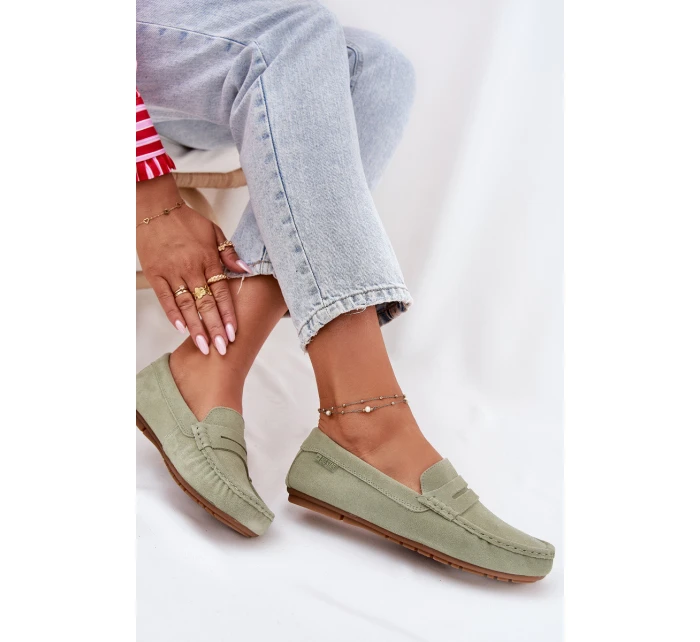 Dámské Semišové Mokasíny Big Star model 21693792 Zelené - Big Star Shoes