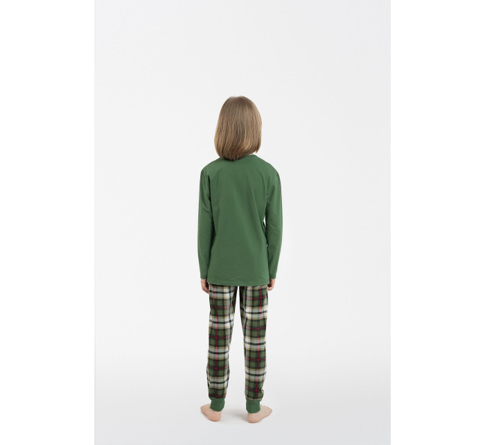 Chlapčenské pyžamo Seward, dlhý rukáv, dlhé nohavice - zelené/potlač