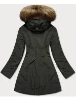 Dámska zimná bunda v khaki farbe (m21309)