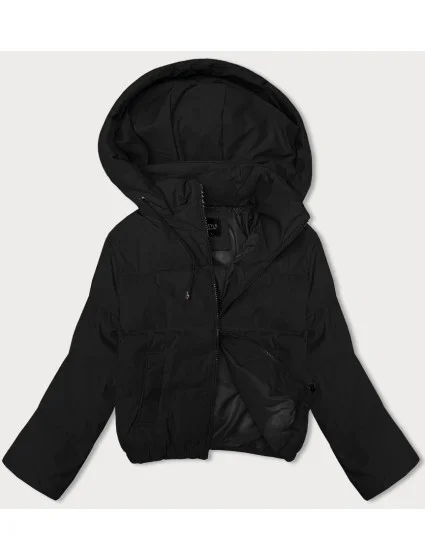 Dámska krátka prechodná bunda s odnímateľnou kapucňou J Style Black (16M9088-392)