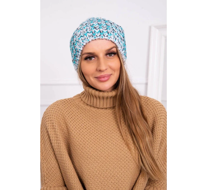 Dámska čiapka Lora K312 tyrkysová+sivá Dámska čiapka Lora K312 tyrkysová+sivá