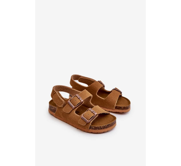 Sandałki Dziecięce Na Korkowej Platformie Zapinane Na Rzep Camel Rorria