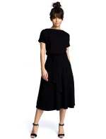 model 15097686 Rozšířené šaty ecru - BeWear model 15097686 Rozšířené šaty ecru - BeWear