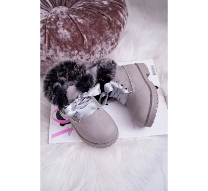 Dětské Kotníkové Boty Zateplené Šedé Tesoro