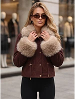Dámska bordová bunda FashionStreet TY5706 Dámska bordová bunda FashionStreet TY5706