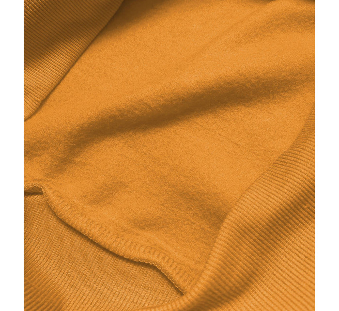 Dámska tepláková mikina v horčicovej farbe so sťahovacími lemami (W01-26)
