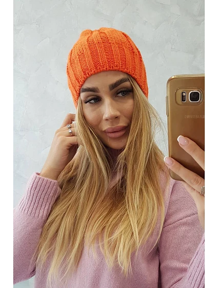 Fleecová čepice Ida model 18750153 oranžová - K-Fashion