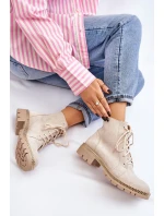 Flat Boots Lewski Shoes model 21607535 Světle béžová - Boto Flat Boots Lewski Shoes model 21607535 Světle béžová - Boto