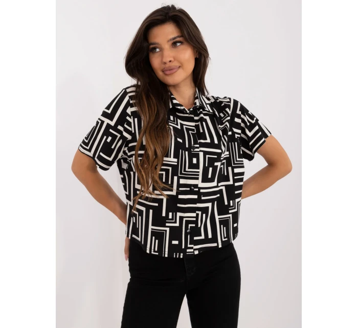 Blúzka LK BZ 509749.88 čierna a béžová