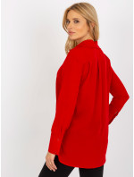 Červená elegantná klasická košeľa s golierom