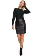 Dámská mini sukně z umělé kůže model 18536731 černá - Moe Dámská mini sukně z umělé kůže model 18536731 černá - Moe