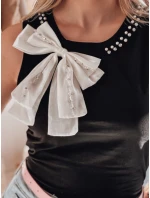 Dámské tričko bez ramínek s mašlí černé Dstreet model 21984232 - FashionStreet