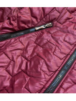 Dámska prešívaná bunda v bordovej farbe (BR0121)
