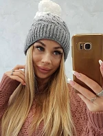Fleecová čiapka Ilona K218 sivá+biela