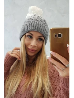 Fleecová čiapka Ilona K218 sivá+biela