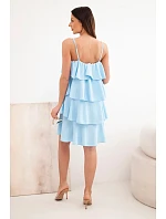 Dámske mini šaty s volánikmi modré