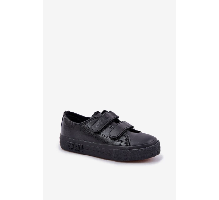 Dětské kožené tenisky na suchý zip BIG STAR model 21594834 Černá - Big Star Shoes Dětské kožené tenisky na suchý zip BIG STAR model 21594834 Černá - Big Star Shoes