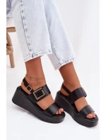 Dámské sandály na platformě s ozdobným detailem Černé model 22037679 - Boto