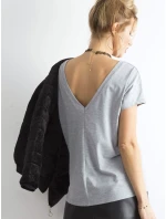 Šedé tričko se zadním výstřihem Šedé tričko se zadním výstřihem