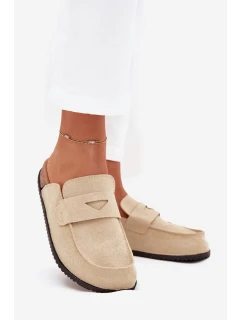 Dámske papuče na korkovej platforme - béžové Nivalia