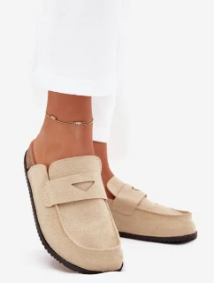 Dámske papuče na korkovej platforme - béžové Nivalia