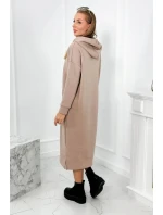 Dlouhé šaty s kapucí  béžová model 21859208 - Kesi