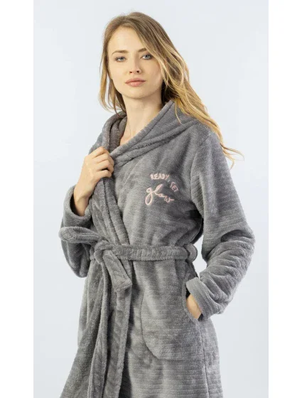 Dámský župan krátký s kapucí model 16162356 - Vienetta Dámský župan krátký s kapucí model 16162356 - Vienetta