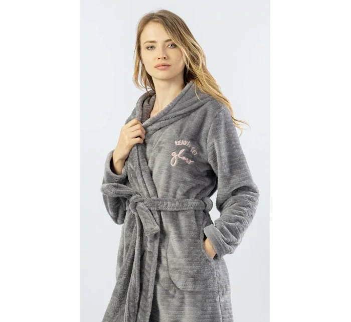 Dámský župan krátký s kapucí model 16162356 - Vienetta Dámský župan krátký s kapucí model 16162356 - Vienetta