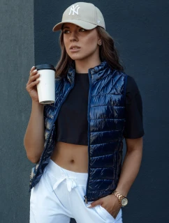 Dámska krátka prešívaná vesta WIANO navy blue FashionStreet TY4523