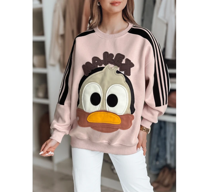 Dámská oversize mikina se růžová Dstreet model 21989204 - FashionStreet Dámská oversize mikina se růžová Dstreet model 21989204 - FashionStreet