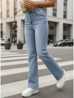 Jeansy damskie z wysokim stanem niebieskie model 22038500 - FashionStreet