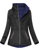 Čierno-tmavomodrá obojstranná prechodná bunda (7699)