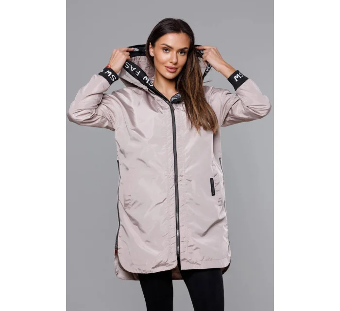 Dámska tenká bunda s kakaovým lemovaním (B8145-51)