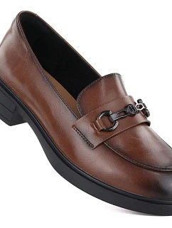 Dámské kožené polobotky hnědé model 22060128 - VINCEZA