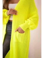 Sveter dlhý sveter žltý neónový Sveter dlhý sveter žltý neónový
