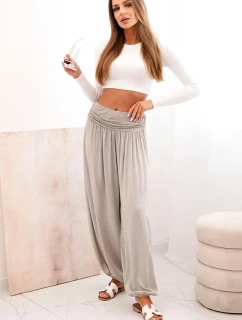 Dámske viskózové nohavice so širokými nohavicami a volánmi fango