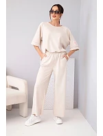 Dámska maslová viskózna mikina a široké nohavice svetlo fialová