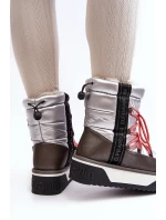 Śniegowce Damskie Na Grubej Podeszwie Wegańskie D.Franklin DFSH371006 Srebrne