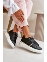 Modne Sneakersy Damskie Na Platformie Z Eko Skóry Czarne Nevisase Modne Sneakersy Damskie Na Platformie Z Eko Skóry Czarne Nevisase