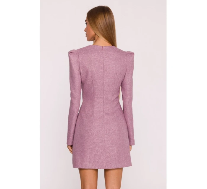 M869 Tvídové šaty s výstrihom do V - marsala M869 Tvídové šaty s výstrihom do V - marsala