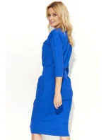 Dámske šaty s voľným strihom stredne dlhé modré - Modrá - Makadamové