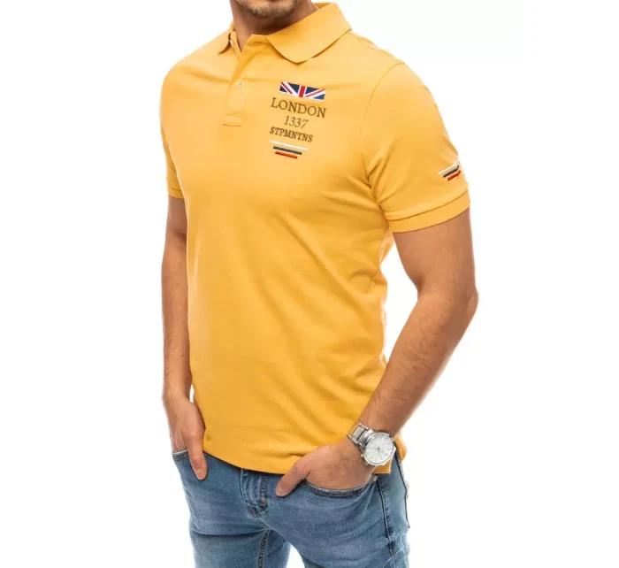 FashionStreet žltá vyšívaná polokošeľa PX0435 FashionStreet žltá vyšívaná polokošeľa PX0435